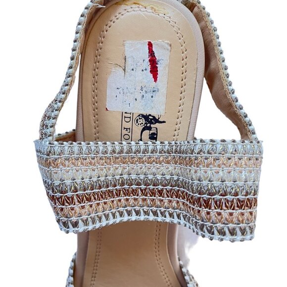 Coach and Four Ombre Multi Vandela Strappy Stretch Sandal with Cork Wedge  10 - Picture 12 of 12